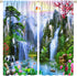 Waterfall Deocr Curtain, Surrounded Waterfall Rocky Lotus Fish Swan Landscapes Home Decor Windows Rod Pocket Curtain for Living Room Bedroom Kitch...