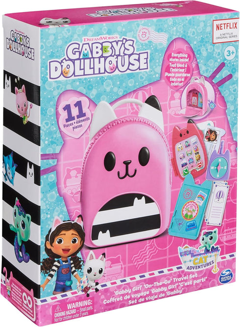 Gabby's Dollhouse, Gabby Girl On-The-Go Travel Set, Pretend Play Travel Toys, Toy Passport, Toy Phone and Compass Charm, Kids Toys for Girls & Boy...