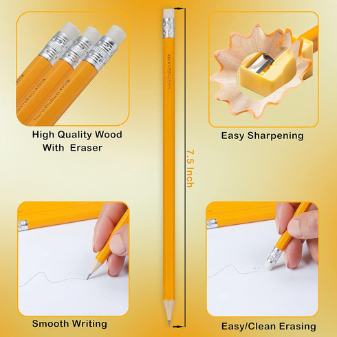 Pencils Bulk of 50: Pre Sharpened #HB Drawing Pencils for Kids, Teens, & Adults, White Eraser - 7.5 Hexagonal Shape for Graphite Sketching, Perfec...