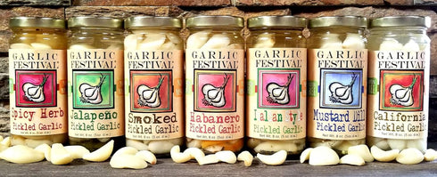 Garlic Festival Foods Habanero Pickled Garlic Cloves in a Jar - Habanero Pickled Garlic - Fresh Garlic Cloves for Cooking - Freshly Made - Subtly ...