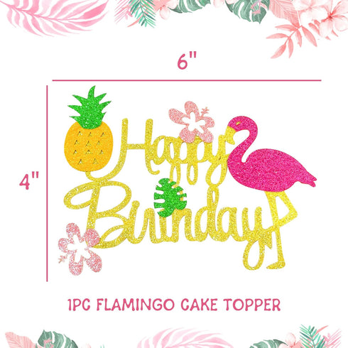 LaVenty Moana Cake Topper Moana Birthday Cake Decoration Flamingo Cake Toppers Flamingo Happy Birthday Cake Decoration...