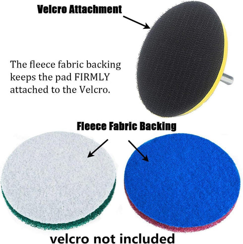 20 Pieces Scrub Pads Drill Power Brush Tile Scrubber Scouring Pads Cleaning Kit Including 2 Kinds of Abrasive Buffing Pads Replacement for Home Ki...