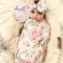Galabloomer Newborn Receiving Blanket Headband Set Baby Flower Swaddle (vintage flower)...