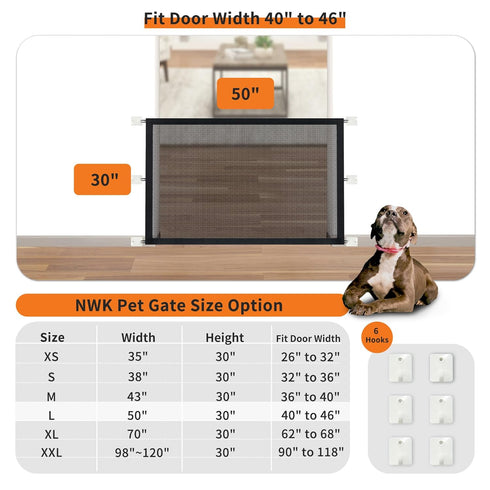 NWK Magic Pet Gate for The House Stairs Providing a Safe Enclosure for Pets to Play and Rest, 6 Loops Design (30'' X 50'')...