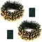 echosari 2 Pack Battery Operated String Lights, 13.2Ft Green Wire 40 LED String Lights Outdoor Waterproof Fairy Lights for Wedding Party Wreath Tr...