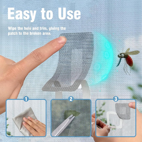 Window Screen Repair Patches Kit, Strong Self Adhesive Screen Door Replacement Repair Tape Suitable for Black or Grey Mesh Window Screen Door Repa...