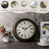 Plumeet Large Metal Wall Clock, 13'' Non Ticking Classic Retro Silent Iron Clocks Decorative Kitchen Living Room Bedroom, Roman Numerals, Battery ...
