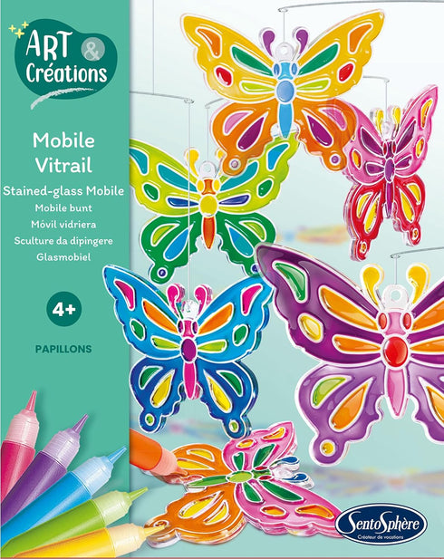 Stained Glass Mobile Butterflies Craft Kit...
