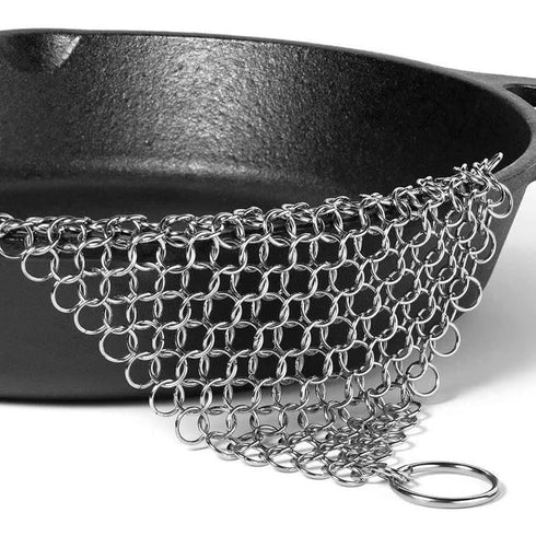 Outset Chain Mail Cast Iron Cleaner and Scrubber Tool...