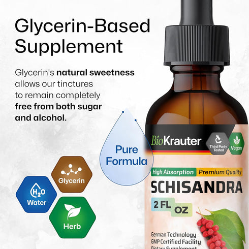Schisandra Tincture - Organic Schisandra Supplement - Natural Adaptogen for Mood Support - Schisandra Berry Liquid Extract - Alcohol and Sugar Fre...