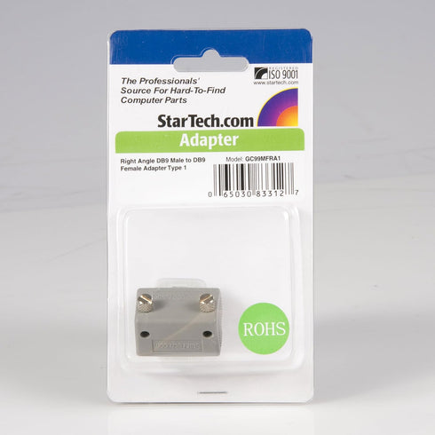 StarTech.com Right Angle DB9 to DB9 Serial Cable Adapter Type 1 - M/F - Serial adapter - DB-9 (M) to DB-9 (F) - GC99MFRA1...