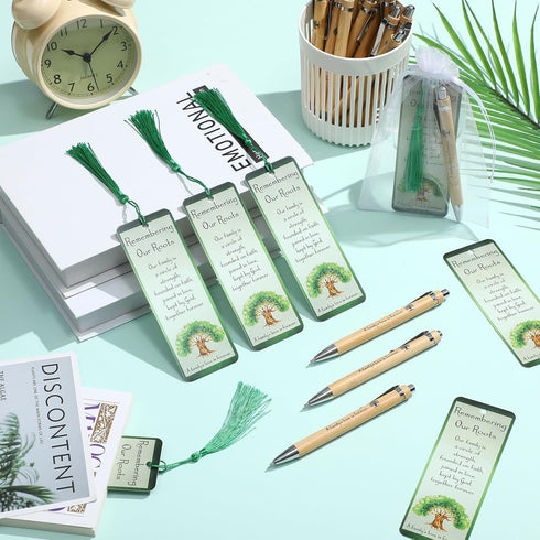 Family Reunion Favors Family Bamboo Pens Inspirational Ballpoint Pen with Family Reunion Bookmarks Paper Bookmarks and Gift Bag Family Reunion Gif...