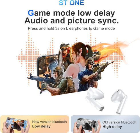 Ear Buds Wireless Earbuds Bluetooth 5.3 Headphones, in-Ear Earbuds with Charging Case ENC Dual Mic Talk Noise Canceling Touch Control Sports Wirel...