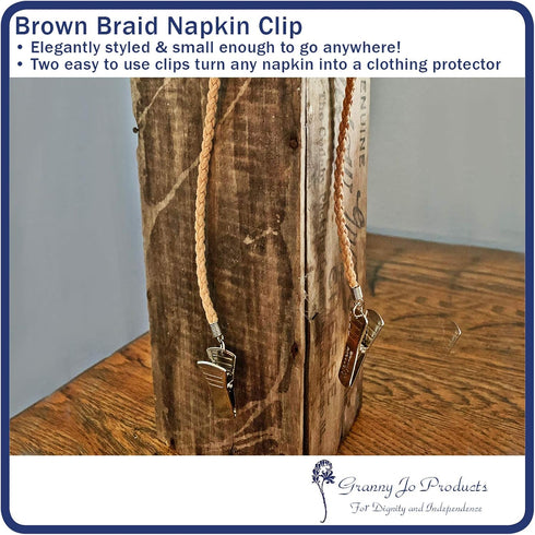 Granny Jo Products Braid Napkin Clip, Brown...