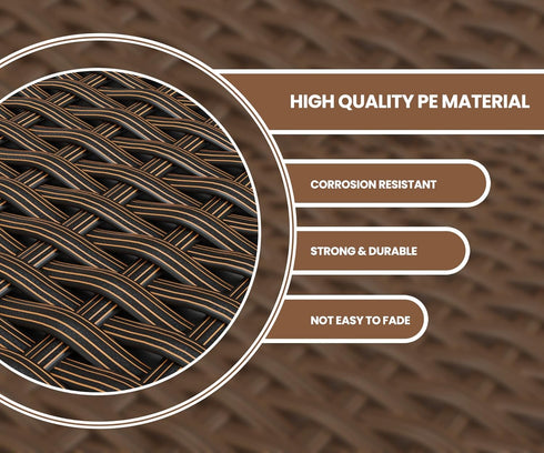 Gradient Dark Brown Wicker Repair Material Fix Kit Rattan Plastic Vinyl Material for Patio Furniture Chair, Sofa, Table Repair Replacement (0.5 LB...