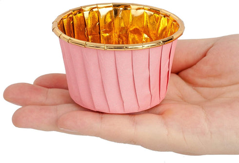 GOLDEN APPLE, Aluminum Foil Paper Mini Cake Baking Cups 50 pcs, Muffin Cupcake Baking Mold Cup Liners Baking Cups for Party Wedding Festival, cupc...