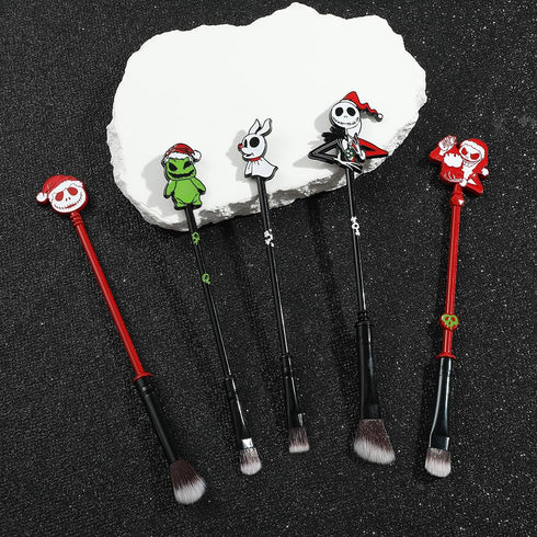 CORPSE BRIDE Makeup Brushes, 5pcs Halloween Jack Anime Makeup Brush Set (red and green)...