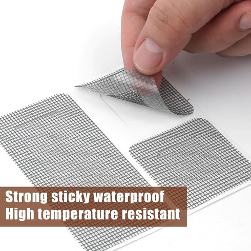 10pcs Window Screen Repair Patches, 4x4 Inch Strong Self Adhesive Screen Window Mesh Repair Kit Window Mesh Repair Tape for Repairing Screen Porch...