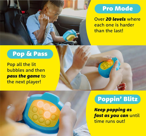 Pop It! Pro - The Original Light Up, Pattern Popping, Pop It! Game from Buffalo Games,Blue and Yellow...