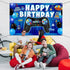 Video Game Birthday Decorations Banner Backdrop Blue Game Birthday Party Decorations Level up Gaming Theme Party Backdrop Photo Props for Gamer Ki...