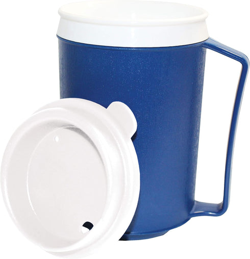 Rehabilitation Advantage Plastic Weighted Insulated Mug with Tumbler Lid (12oz), Blue...