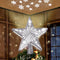 Joiedomi Christmas Silver Star Tree Topper Lighted with Projector, Built-in LED Rotating Lights, 3D Glitter Xmas Decorations for Party Holiday Ind...