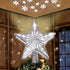 Joiedomi Christmas Silver Star Tree Topper Lighted with Projector, Built-in LED Rotating Lights, 3D Glitter Xmas Decorations for Party Holiday Ind...