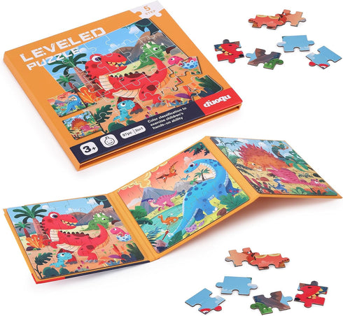 Magnetic Puzzles for Kids 3-8 - 97 Pieces Montessori Magnet Puzzle Book for Toddler Ages 3-5 Dinosaur Activities Toy Travel Puzzles Game Learning ...