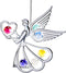 Chrome Plated Angel W/Heart Ornament Mascot Crystal Element...