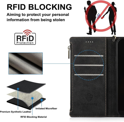 Antsturdy Samsung Galaxy A33 5G Wallet case with Card Holder for Women Men,Galaxy A33 5G Phone case RFID Blocking PU Leather Flip Shockproof Cover...