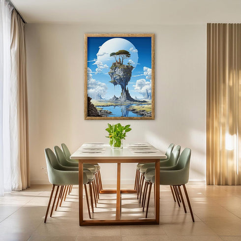 Posterizer 1 pcs-surreal clif house with beautiful landscape-Abstract & Modern Art-Fantasy & Fiction Art-Gift for Art Lovers-Decor for Home & Offi...