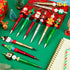 12 Pcs Christmas Beadable Pens, Plastic Bead Pens, Silicone Bead Pens, Snowmen Santa Gingerbread Bead Ballpoint Pen for Office School Women Kids S...