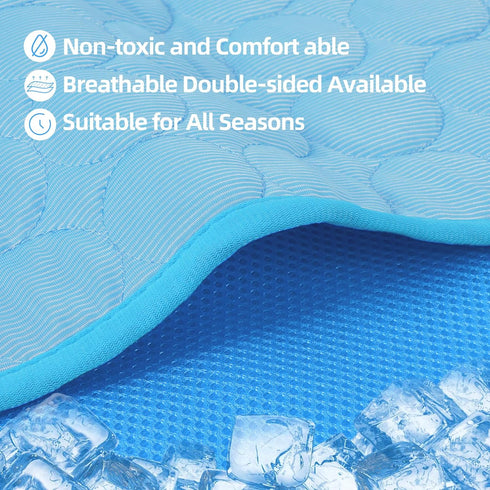 Dog Cooling Mat, Pet Sleeping Pad Washable Bed Crate Mat, Ice Silk Cooling Mat for Extra Large Dogs, Cats, Kids and Adults,Non-Slip&Foldable-40 x ...