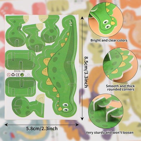 Educational 3D Cartoon Puzzles for Kids,25 Pcs 3D Dinosaur Animal Learning Educational Paper Puzzle Game for DIY Crafts Birthday Party Favor Gifts...