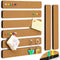 8Pcs Bulletin Board Strips, Self-Adhesive Felt Pin Board Bar Strips with 50 Pushpins, No Damage for Wall, Felt Cork Board Strips for Paste Notes, ...