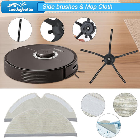 Leadaybetter 21 Pcs Replacement Parts for Roborock Q7 / Q7+ / Q7 Max / Q7 Max+ Vacuum Cleaner, includes 1 Rubber Roller Brush, 4 HEPA Filters, 8 s...