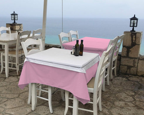 Square Tablecloth - 54 x 54 Inch Pink - Polyester - Perfect for 6 Foot Table, Parties, Holidays & More...