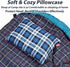 Outdoor Camping Pillow Lightweight, Compressible, Flannel Travel Pillow Cases, Washable Removable Pillow Cover Camping and Backpacking Blue...