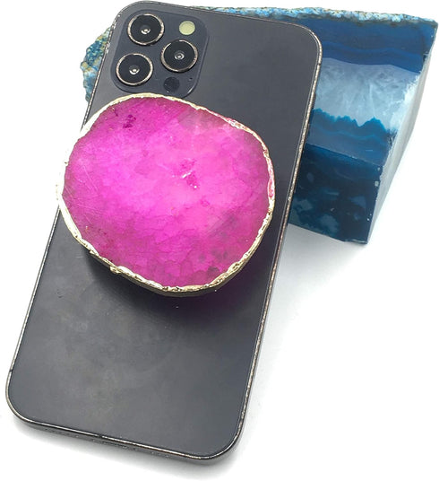 Crystal Phone Grip & Stand Clear Druzy Healing Natural Stone Crystal Phone Accessory (Red)...
