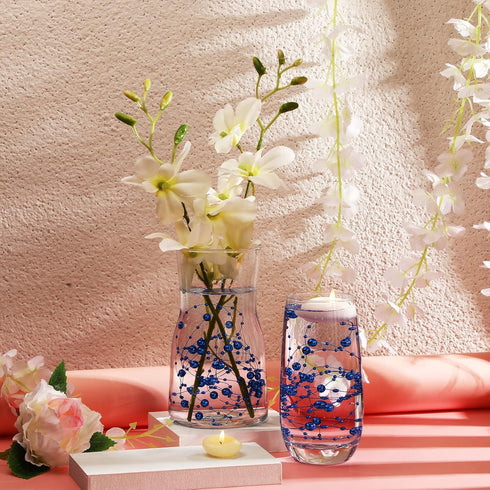 Hicarer 157 Feet 24 Strings Pearl String for Floating Candles Highlight Faux Pearl as Vase Filler Ideal for Wedding Party Garland Home Table Cente...