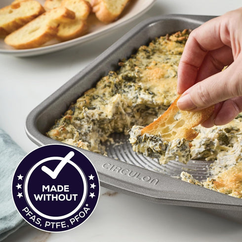 Circulon 51135 Total Nonstick Baking Pan / Nonstick Cake Pan, Square - 9 Inch, Gray...