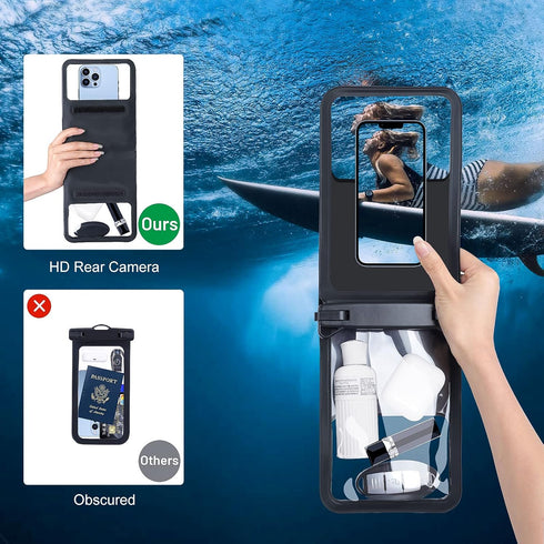 Niveaya [Up to 10.5" Waterproof Phone Pouch - 2 Pack, Waterproof Phone Lanyard Case with iPhone 15/14/13/12 Pro Max up to 8.3", Phone Dry Bags for...