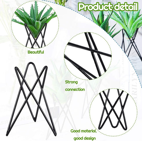 6 Pieces Air Plant Holder Black Metal Tabletop Air Plant Stand Rack Air Fern Display Stand for Home, Office and Wedding Decoration...