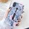 Compatible with iPhone X/XS Case Finger Grip,3D Embossed Pink Flowers White Shell Design,Rugged Shockproof Slim Fit Dual Layer Finger Ring Loop St...
