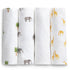 Delta Children 100% Cotton Flannel Baby Receiving Blankets for Girls and Boys – 30x30 Inches (Pack of 4), Safari Friends...