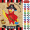 WERNNSAI Pin The Eye Patch on The Pirate - Pirate Party Games for Kids Boys 28'' x 21'' Parrot Game Poster with 24 PCS Reusable Stickers Blindfold...