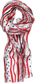 Ted & Jack - Stars & Stripes Americana Print Silk Feel Scarf...