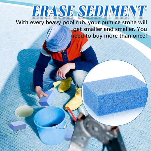 Yinder 2 Pcs Pools Pumice Stone for Cleaning Remover for Pool Tile 3.94 x 2.76 x 1.57 Inch Cleaning Pumice Tiles from Swimming Pool Spa Tile (Blue...