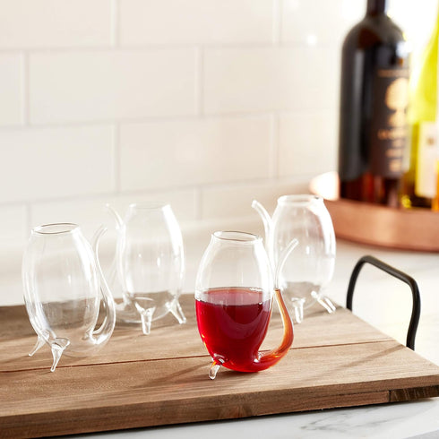 Fox Run Hand Blown Glass Port Sippers, Set of 4, 2.75 Ounces, Clear...
