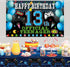 13th Video Game Happy Birthday Decorations Backdrop Banner, 13th Official Teenager Birthday Party Decorations Photo Background 13th Backdrop for B...